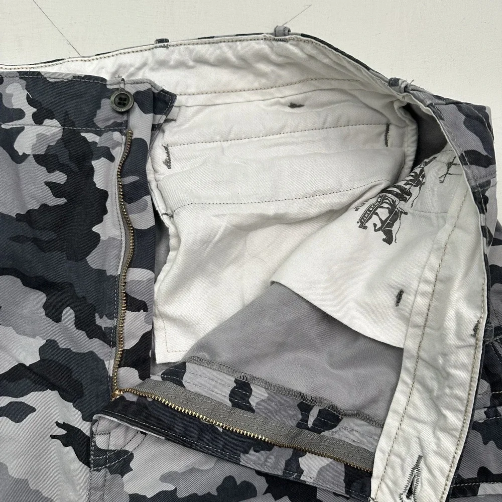 Y2K Levi's Camo Cargo Pants Mens 40x32 Gray Black Straight Fit Cotton Skater